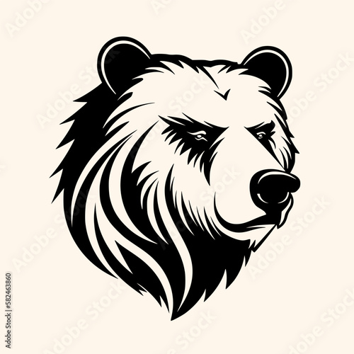 Bear vector for logo or icon, drawing Elegant minimalist style,abstract style Illustration
