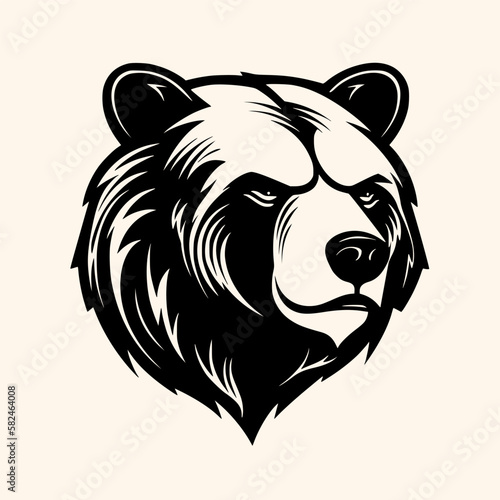 Bear vector for logo or icon, drawing Elegant minimalist style,abstract style Illustration