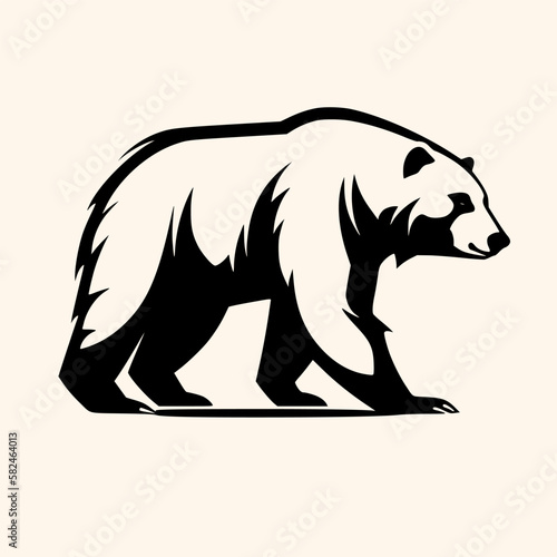Bear vector for logo or icon, drawing Elegant minimalist style,abstract style Illustration