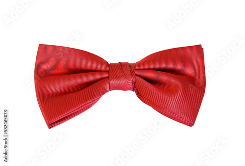 Stylish red bow tie isolated on white background.