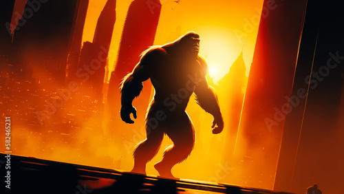 Kong jumps on skyscrapers