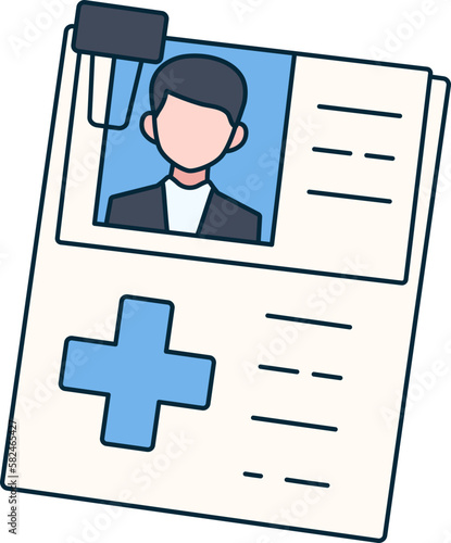 Medical Record History Informetion Data Case Report Healthcare Colored Outline