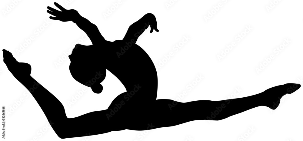 Poster Silhouette Noire D une Gymnaste Sur Fond Blanc Logo poster-silhouette-noire-d-une-gymnaste-sur-fond-blanc-logo