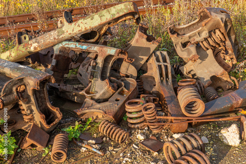 a pile of scrap metal for recycling