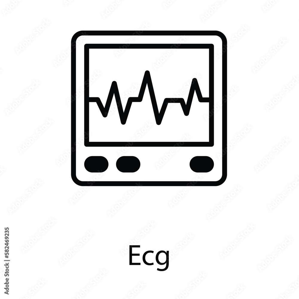 ECG icon design stock illustration