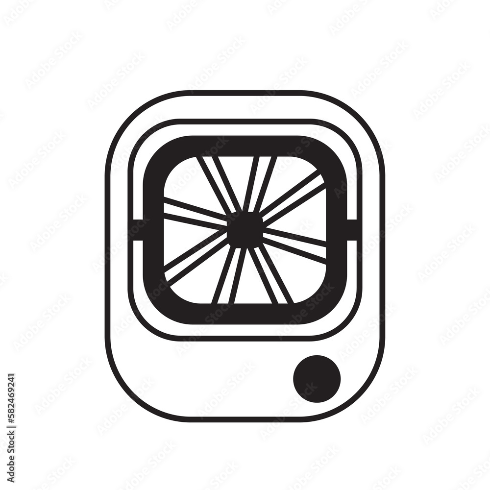 Small Desk Fan Black and White Icon Small Desk Fan Black and White Icon