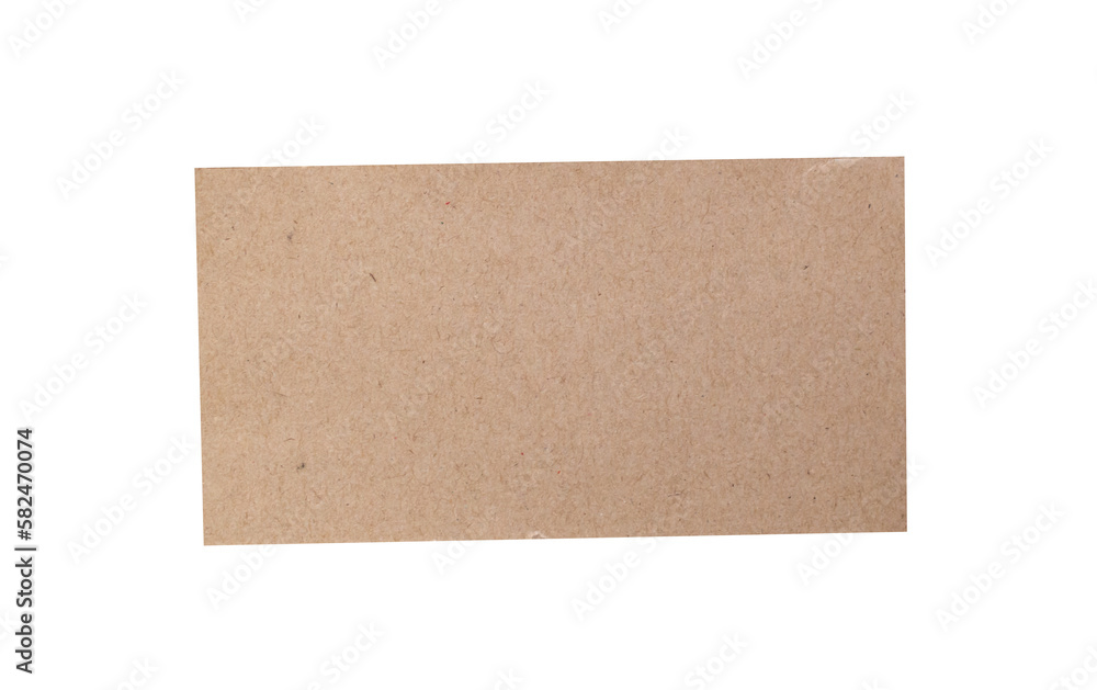 Brown cardboard piece on a transparent background Brown cardboard piece on a transparent background