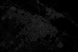Stylized map of the streets of La Plata (Argentina) made with white lines on black background. Top view. 3d render, illustration