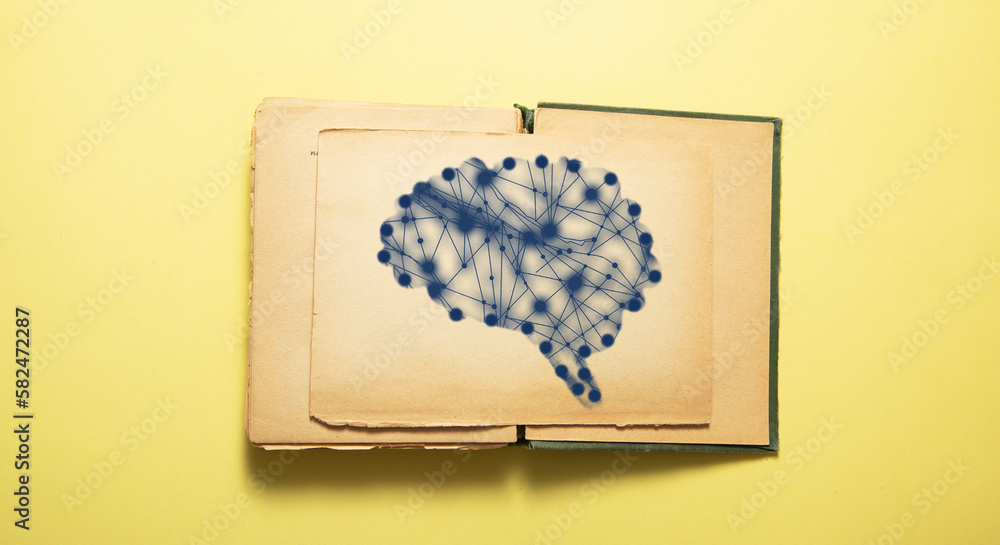 Book with a human brain. Knowledge. Education Book with a human brain. Knowledge. Education
