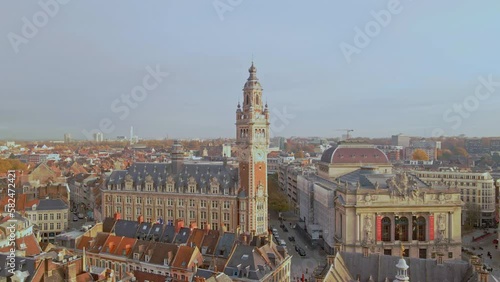 Rotating around Place du Theatre in Lille France