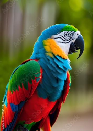 macaw and green parrot