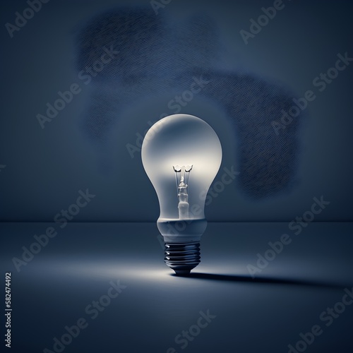 Light bulb on dark background / idea / created with generative ai.