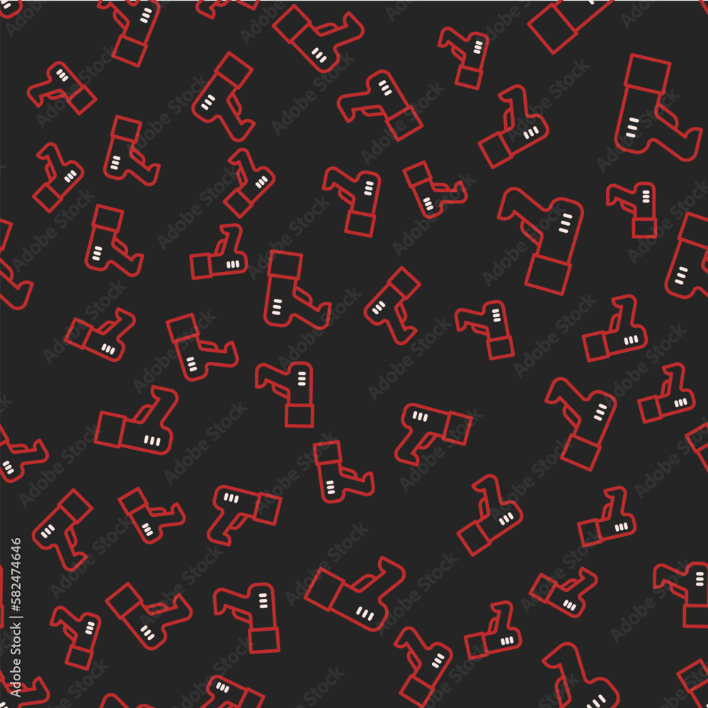 Line Scanner scanning bar code icon isolated seamless pattern on black background. Barcode label sticker. Identification for delivery with bars. Vector Line Scanner scanning bar code icon isolated seamless pattern on black background. Barcode label sticker. Identification for delivery with bars. Vector