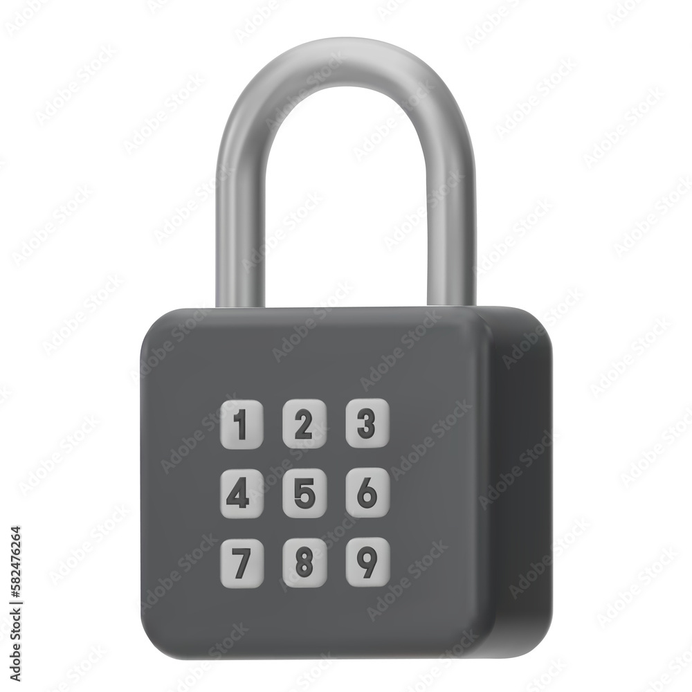 3D black Padlock icons isolated on white background. Minimal lock icon. 3d vector illustration. 3D black Padlock icons isolated on white background. Minimal lock icon. 3d vector illustration.