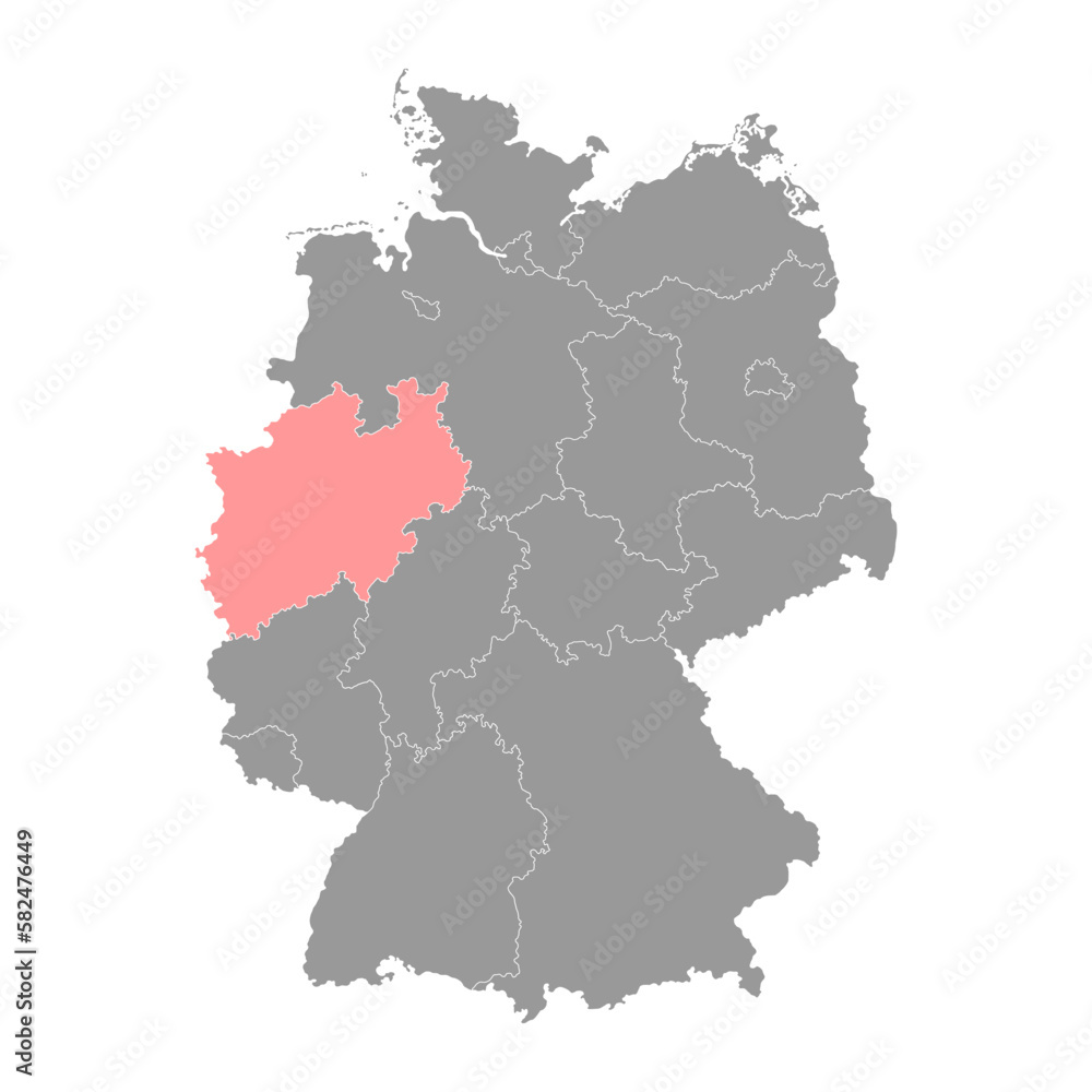 North Rhine Westphalia map. Vector illustration.
