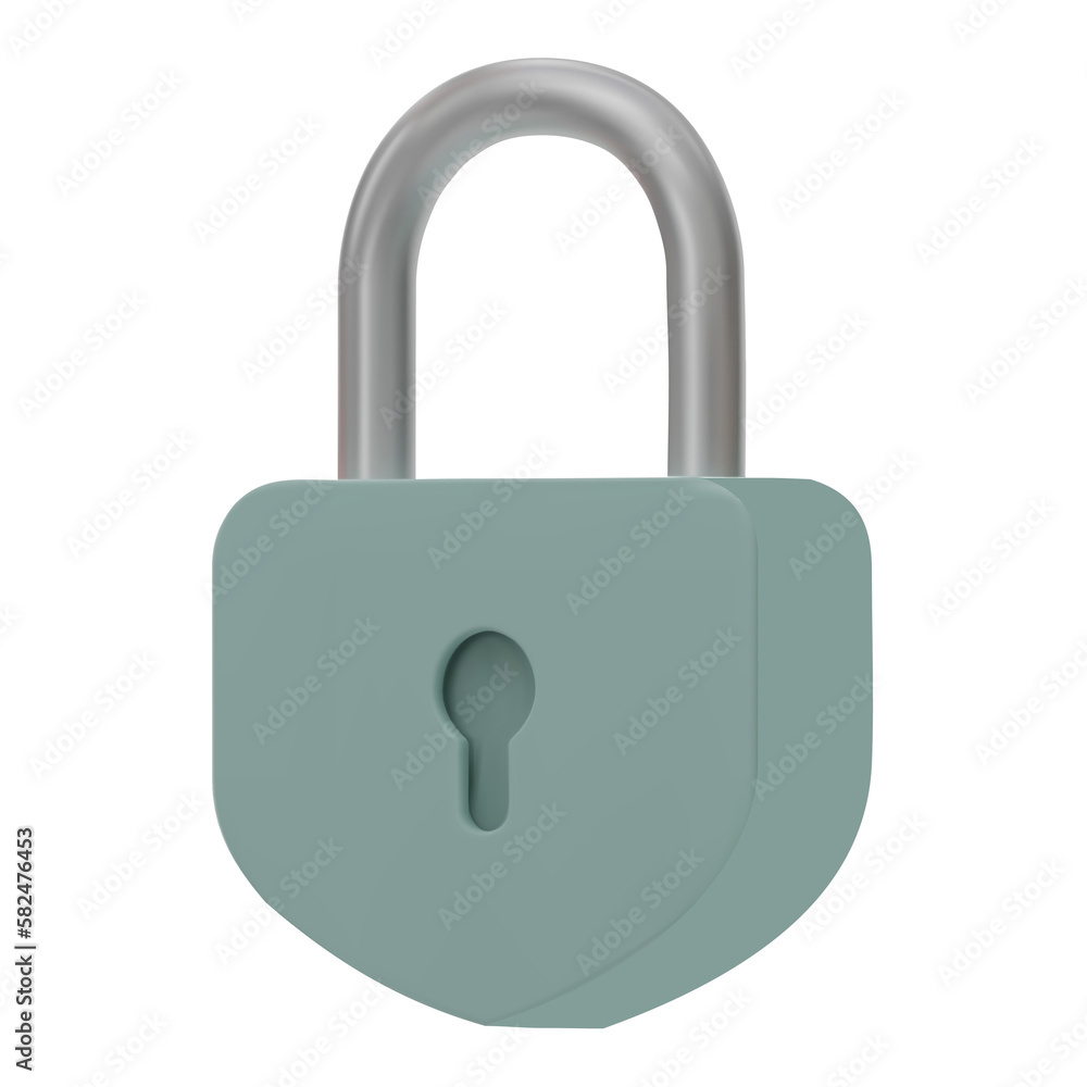3D green Padlock icons isolated on white background. Minimal lock icon. 3d vector illustration. 3D green Padlock icons isolated on white background. Minimal lock icon. 3d vector illustration.