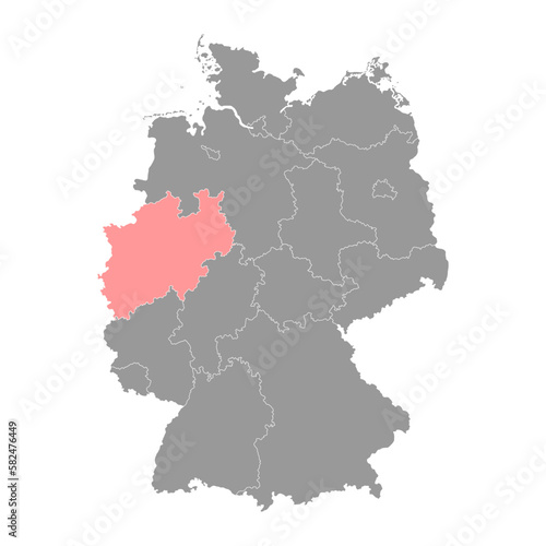 North Rhine Westphalia map. Vector illustration.
