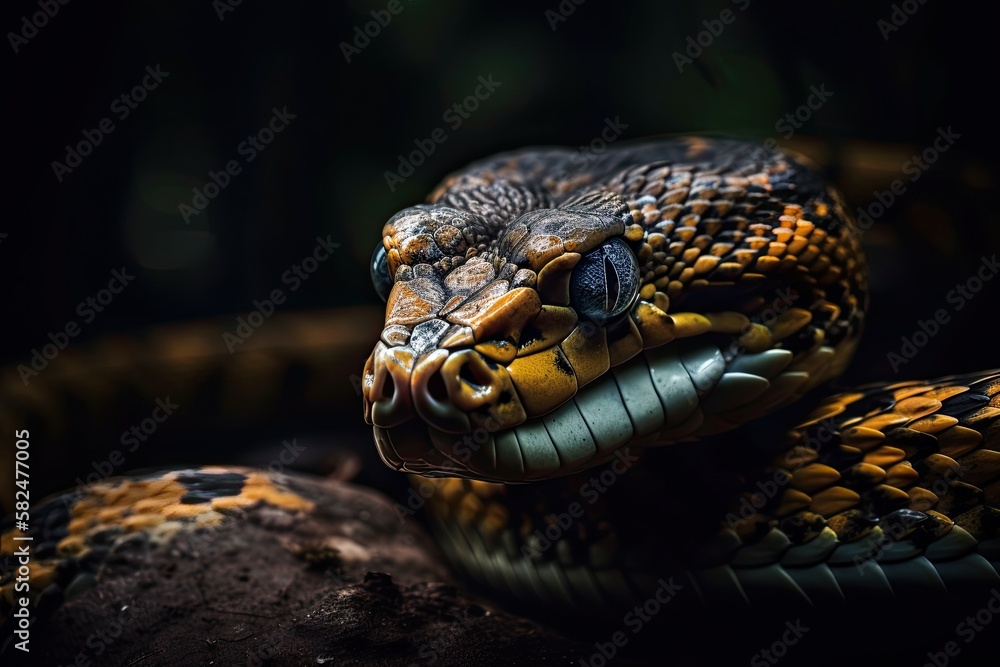 Viper snake close up. Generative AI Viper snake close up. Generative AI