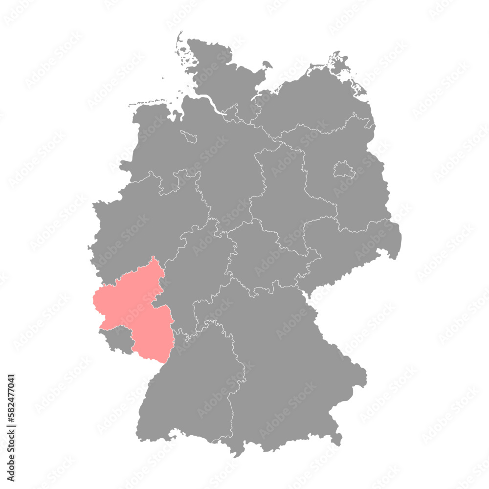 Rhineland Palatinate state map. Vector illustration.