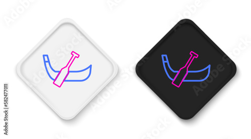 Line Gondola boat italy venice icon isolated on white background. Tourism rowing transport romantic. Colorful outline concept. Vector
