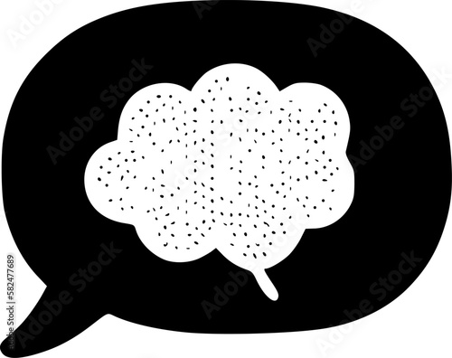 Speech Bubble - Black and White Isolated Icon - Vector illustration