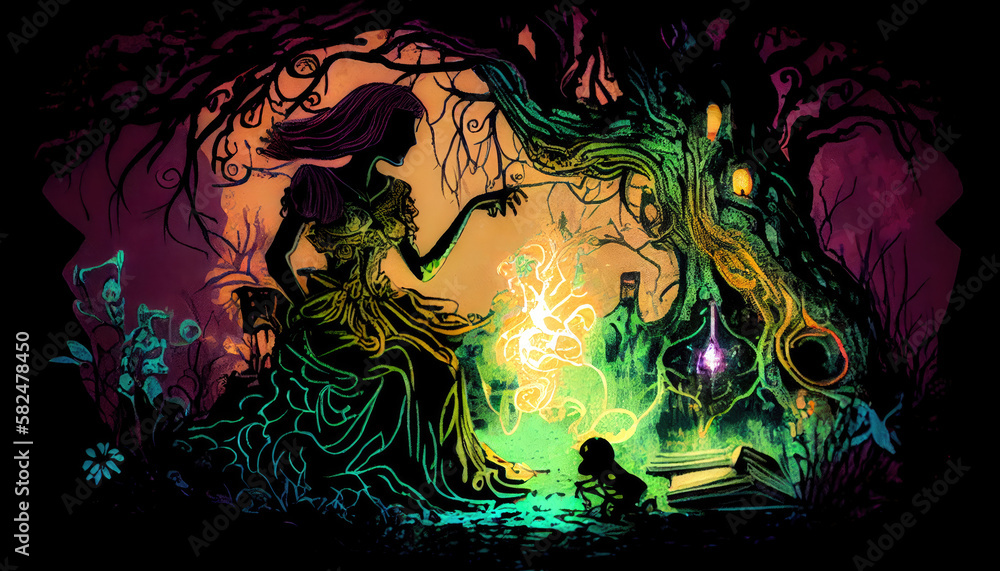 Fairy tale witch spell casting - By Generative AI
Fairy tale witch spell casting - By Generative AI