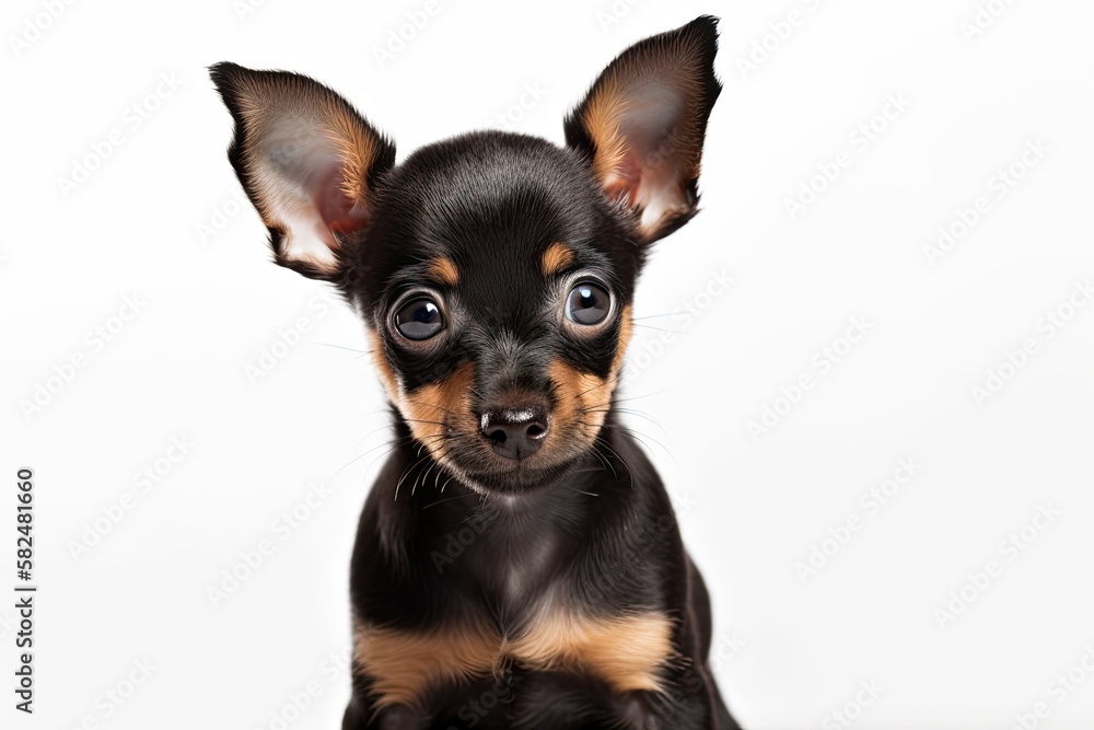 puppy toy terrier on white background, isolated. Generative AI