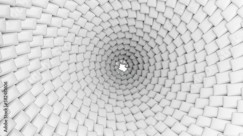 3D rendering of white mint chewing gum spiral as background