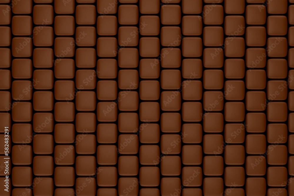 Brown sugar coated chocolate candy square shape