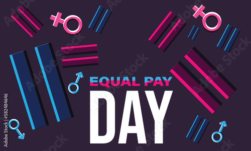 Equal Pay Day. Template for background, banner, card, poster 