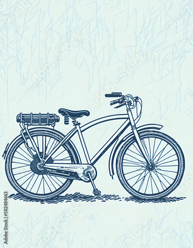 Vintage bike. AI generated illustration