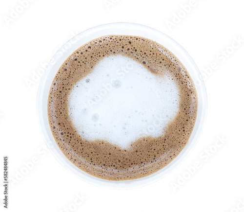 Mocha coffee in white cup