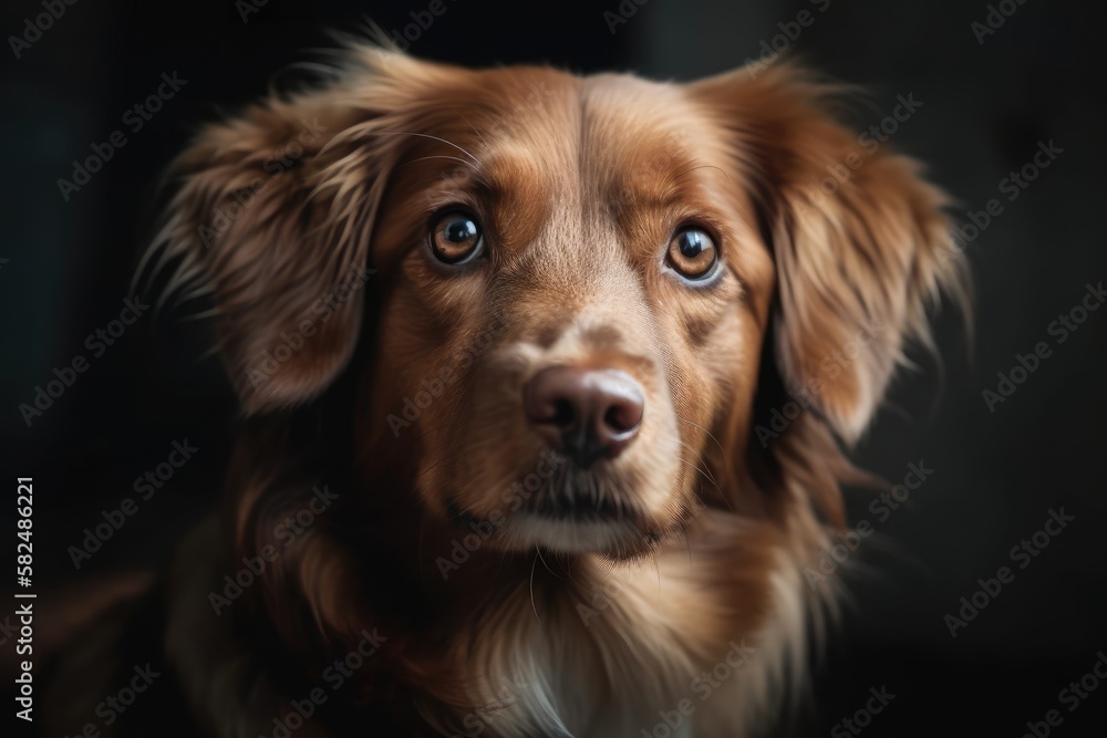 Brown Dog Wide field of vision. Generative AI