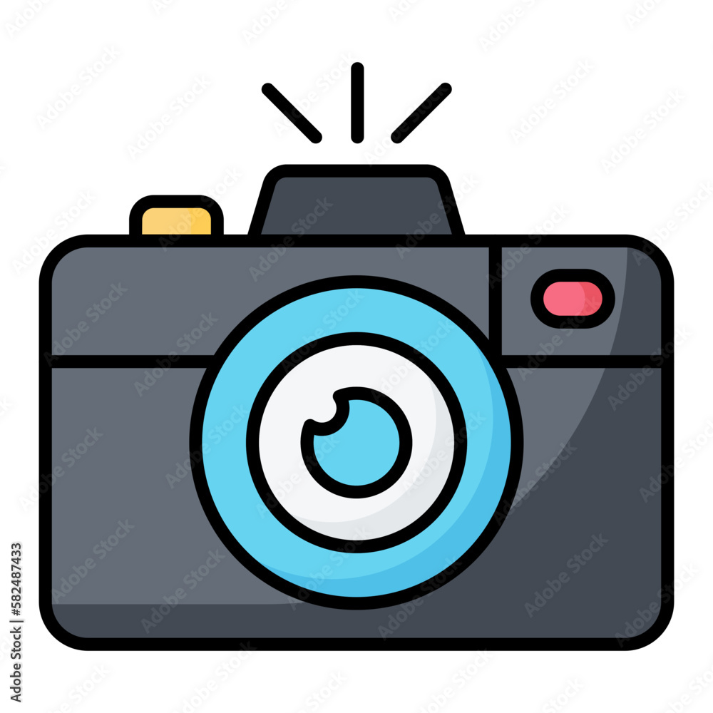 Camera Line Color Icon Camera Line Color Icon