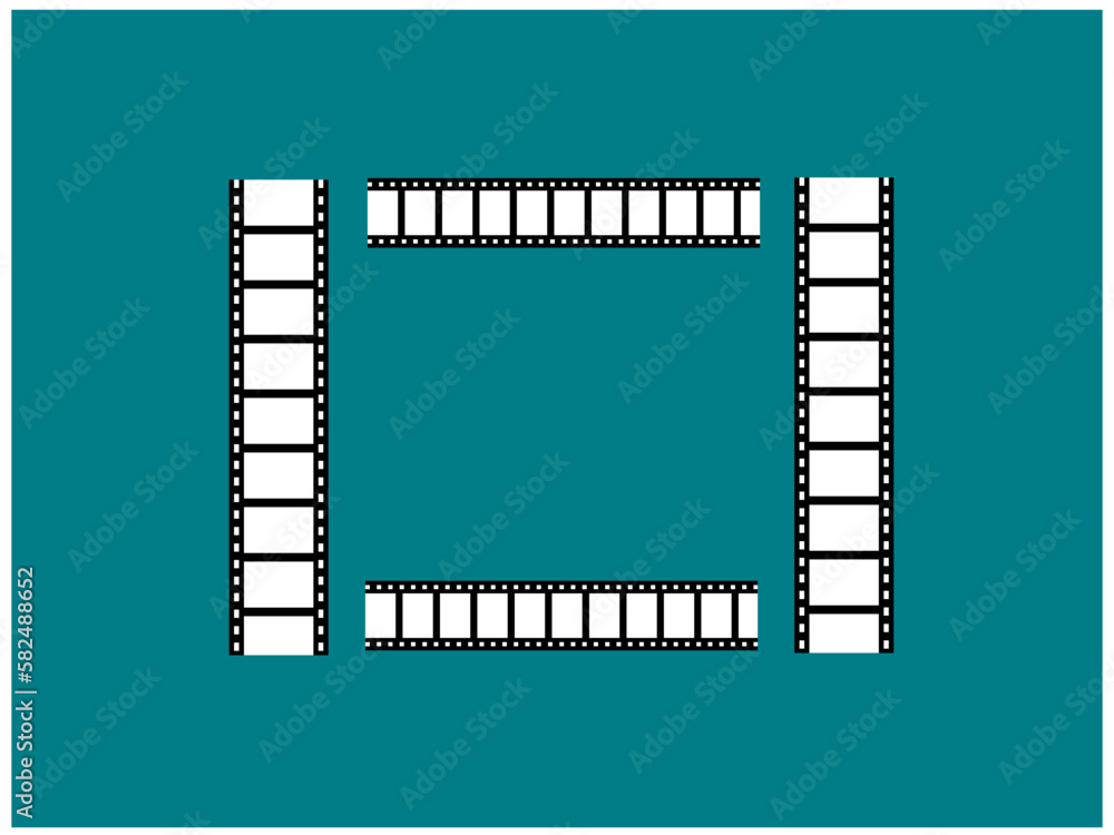 Flim Frame Vector Film Strip icon. Movies Flim background with Flim roll. Film Strip icon ...