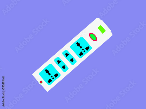 Plug vector. Outlet vector. Power strip safety, short circuit from full plug. Plug vector. Outlet vector. Power strip safety, short circuit from full plug in 5-outlet power strip.