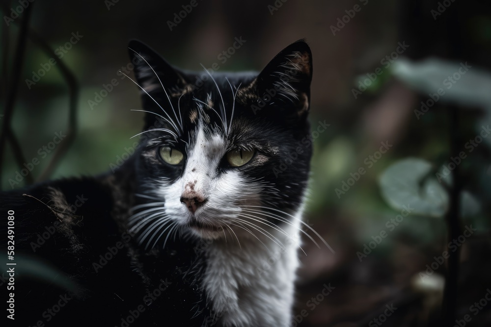 cute black and white cat. Generative AI cute black and white cat. Generative AI