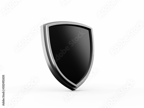 Free Download 3D black, metal Shield isolated on a white background, copy space - GFXLoad