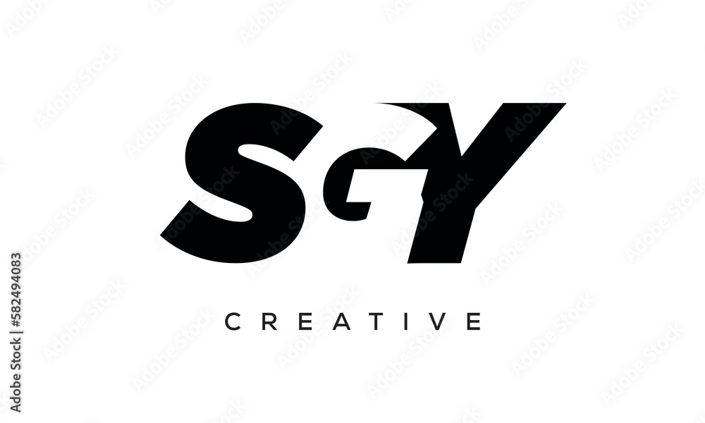 SGY letters negative space logo design. creative typography monogram vector SGY letters negative space logo design. creative typography monogram vector