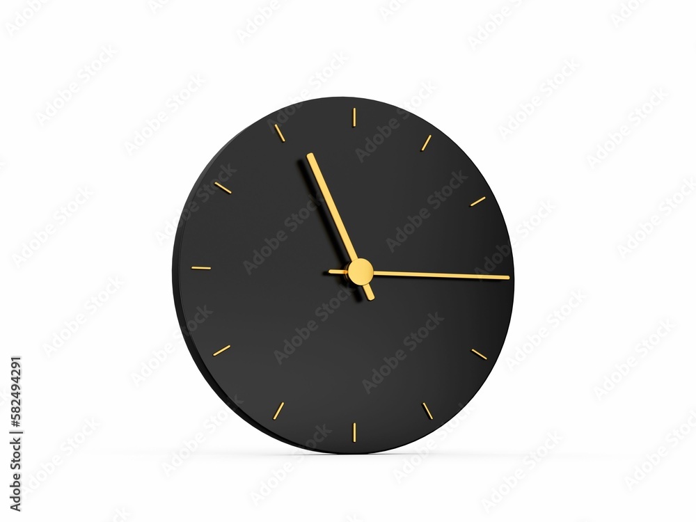 3D rendered minimal clock showing time 11:30 on a white background 3D rendered minimal clock showing time 11:30 on a white background