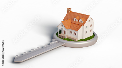 House on a key.Concept for real estate or property