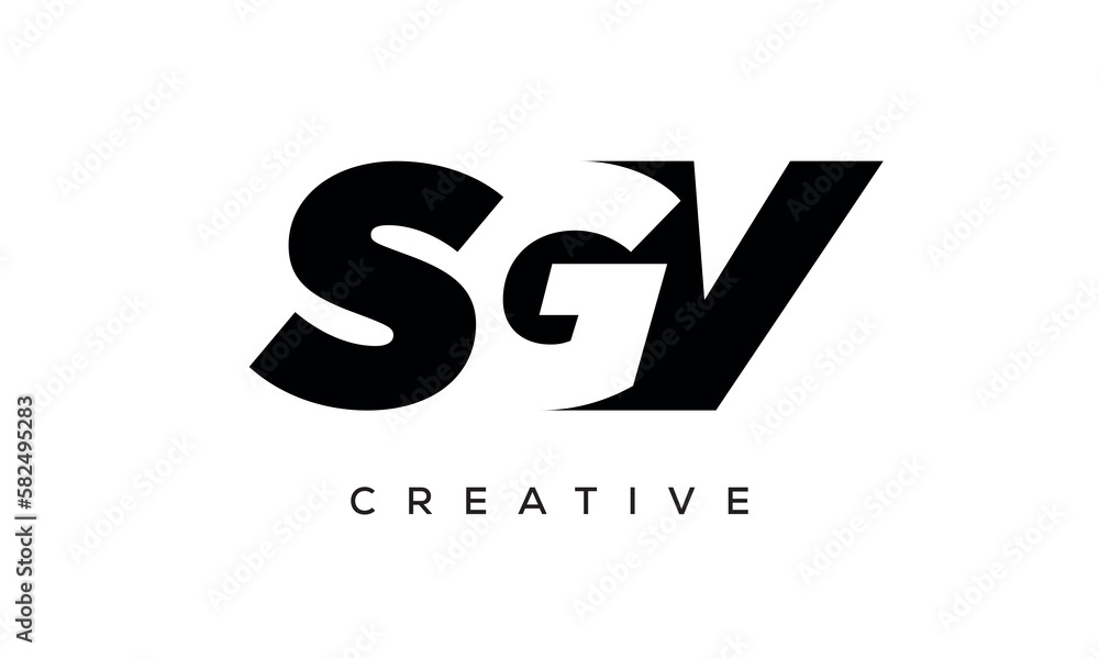SGV letters negative space logo design. creative typography monogram vector SGV letters negative space logo design. creative typography monogram vector