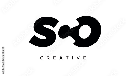 SCO letters negative space logo design. creative typography monogram vector	 photo