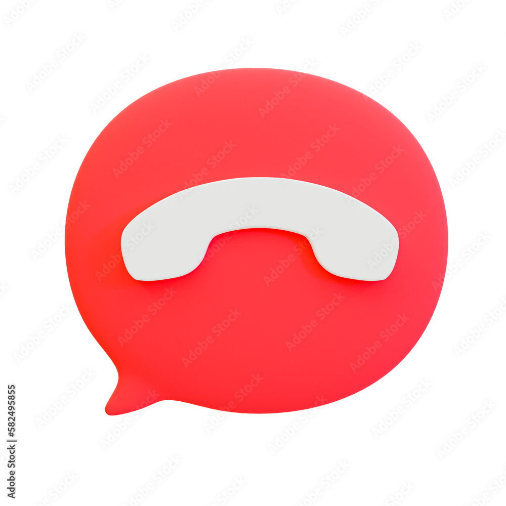 3d minimal decline the phone icon. red ignore phone call icon. 3d illustration. 3d minimal decline the phone icon. red ignore phone call icon. 3d illustration.