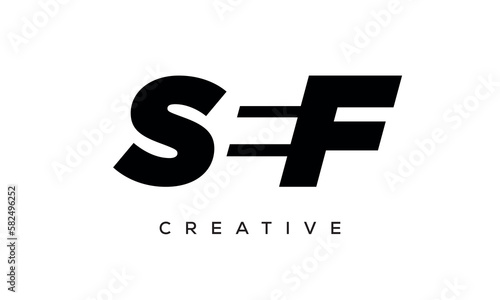 SEF letters negative space logo design. creative typography monogram vector	 photo