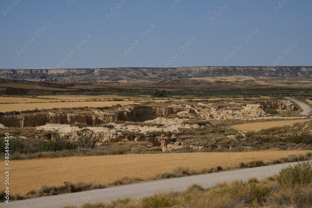 Deserted area landscape with bare hills