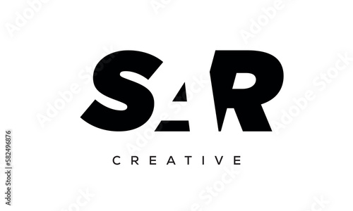 SAR letters negative space logo design. creative typography monogram vector 
