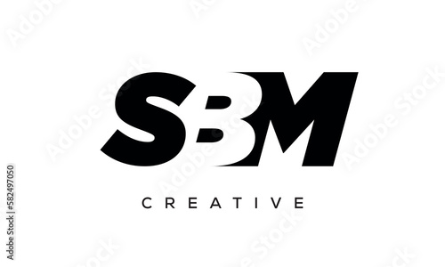 SBM letters negative space logo design. creative typography monogram vector	 photo