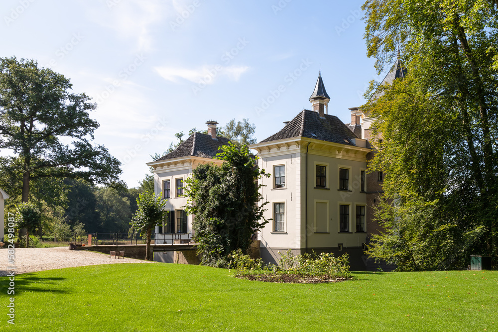Castle de Haere in the wooded area near the river IJssel in Olst in the Netherlands.