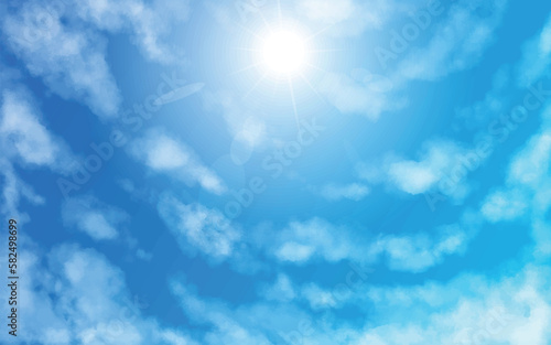 青空と雲と太陽の輝き05　見上げた空